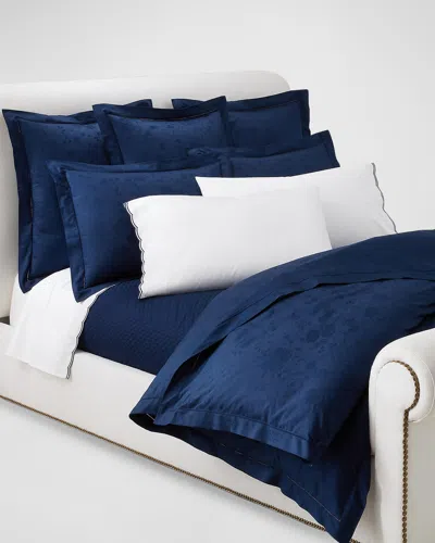 Polo Ralph Lauren Bethany King Jacquard Organic Cotton Fitted Sheet In Polo Navy