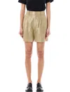 Polo Ralph Lauren Ralph Lauren Beverleigh Foiled Linen Short In Gold