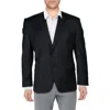 Ralph Lauren Big & Tall Lattimore Mens Pocket Wool Two-button Blazer In Black