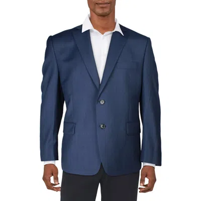 Ralph Lauren Big & Tall Lattimore Mens Pocket Wool Two-button Blazer In Blue