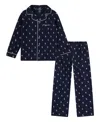 Polo Ralph Lauren Little Boys Woven Long Sleeve Top And Pant, 2-piece Pajama Set In Newport Navy