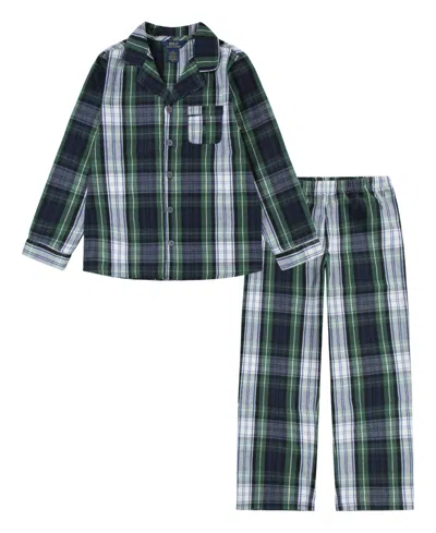 Polo Ralph Lauren Kids' Big Boys Woven Long Sleeve And Pant Pajamas, 2-piece Set In White Gordon Plaid