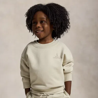 Ralph Lauren Kids' Big Fit Logo Fleece Sweatshirt In Classic Stone In White