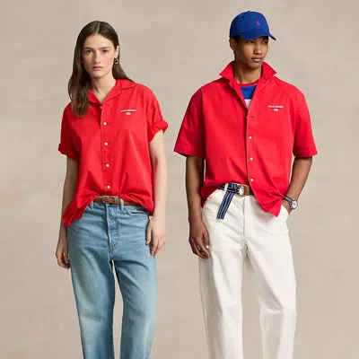 Ralph Lauren Big Fit Polo Sport Chino Camp Shirt In Rl2000 Red
