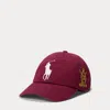 Ralph Lauren Big Pony 20th Anniversary Crest Ball Cap In Burgundy