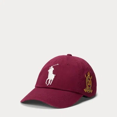 Ralph Lauren Big Pony 20th Anniversary Crest Ball Cap In Burgundy