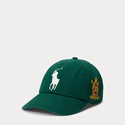 Ralph Lauren Big Pony 20th Anniversary Crest Ball Cap In Green