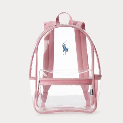 Ralph Lauren Kids' Big Pony Clear Backpack In Carmel Pink In Transparent