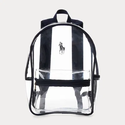 Ralph Lauren Kids' Big Pony Clear Backpack In White/newport Navy