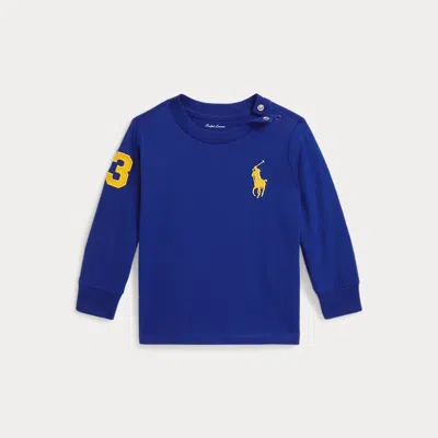 Ralph Lauren Babies'  Big Pony Cotton Jersey Tee In Blue