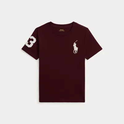 Ralph Lauren Kids' Big Pony Cotton Jersey Tee In Rich Ruby In Burgundy