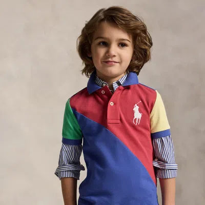 Ralph Lauren Kids' Big Pony Cotton Mesh Polo Shirt In Nantucket Red