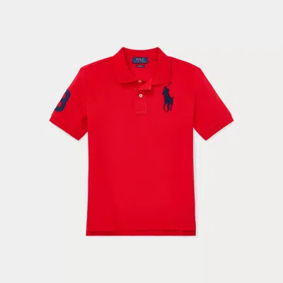 Ralph Lauren Kids' Big Pony Cotton Mesh Polo Shirt In Rl 2000 Red In Multi