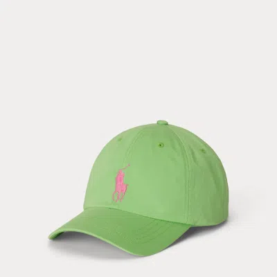 Ralph Lauren Kids' Big Pony Cotton Twill Ball Cap In Collection Lime In Green