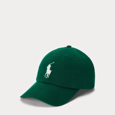 Ralph Lauren Kids' Big Pony Cotton Twill Ball Cap In Hunter Green