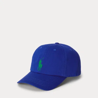 Ralph Lauren Kids' Big Pony Cotton Twill Ball Cap In New Sapphire In Blue
