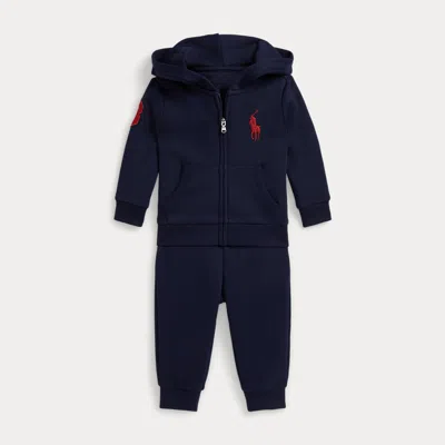 Ralph Lauren Babies'  Big Pony Fleece Hoodie & Jogger Pant Set In Blue