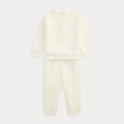 Ralph Lauren Babies'  Big Pony Fleece Sweatshirt & Pant Set In Purple