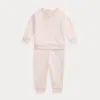 Ralph Lauren Babies'  Big Pony Fleece Sweatshirt & Pant Set In Pink