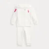 Ralph Lauren Big Pony Fleece Zip Hoodie & Joggers Set In White