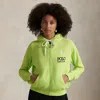 Ralph Lauren Big Pony Lightweight Fleece Zip Hoodie In Green