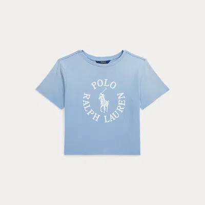 Ralph Lauren Kids' Big Pony Logo Cotton Jersey T-shirt In Blue