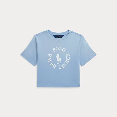 Ralph Lauren Kids' Big Pony-print Cotton T-shirt In Blue