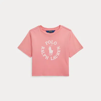 Ralph Lauren Kids' Big Pony Logo Cotton Jersey T-shirt In Pink