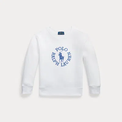Ralph Lauren Kids' Big Pony Logo Fleece Sweatshirt In White