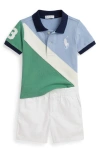 Ralph Lauren Big Pony Piqué Polo & Pull-on Shorts Set In Multi