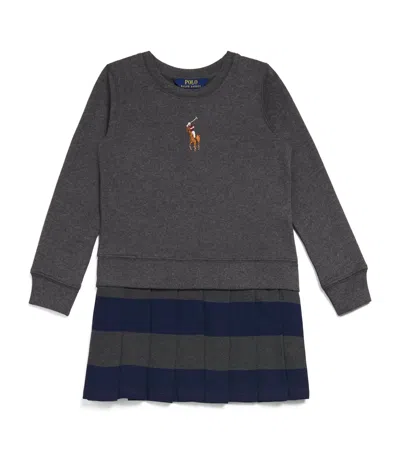 Ralph Lauren Kids' Big Pony Sweatshirt Dress In Blue