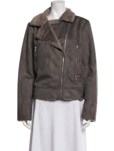 Pre-owned Ralph Lauren Biker Jacket In Grey