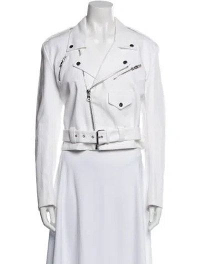 Pre-owned Ralph Lauren Biker Jacket In White