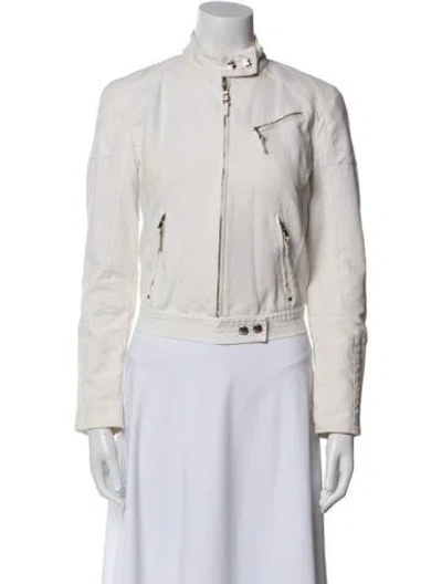 Pre-owned Ralph Lauren Biker Jacket In White