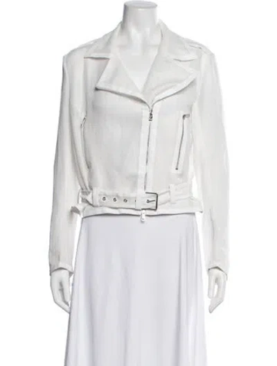 Pre-owned Ralph Lauren Biker Jacket In White