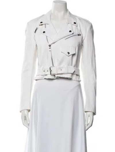Pre-owned Ralph Lauren Biker Jacket In White
