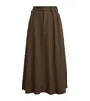 Ralph Lauren Birdseye Tweed Evilyn Maxi Skirt In Brown