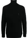 Ralph Lauren Chunky Knit Roll Neck Sweater In Blue
