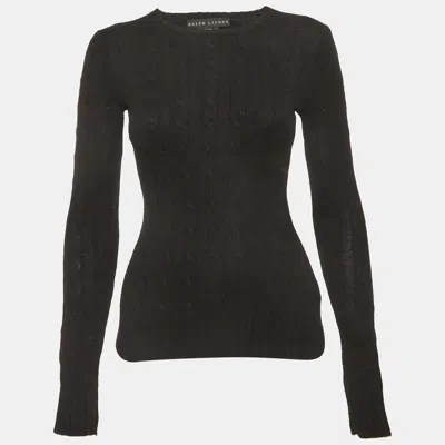 Pre-owned Ralph Lauren Black Cashmere Cable Knit Sweater S