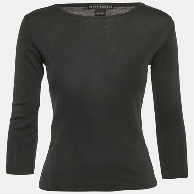 Pre-owned Ralph Lauren Black Cotton Knit Long Sleeve T-shirt M