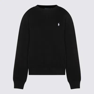 Ralph Lauren Black Cotton Sweatshirt In Blue