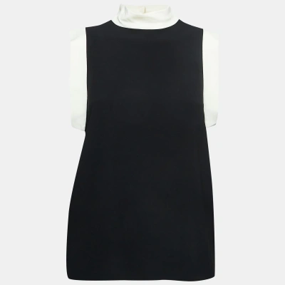 Pre-owned Ralph Lauren Black Crepe Cut Out Sleeveless Top S