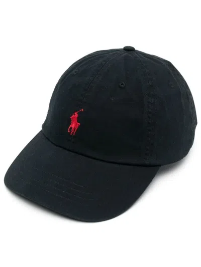Ralph Lauren Black Embroidered Logo Baseball Hat