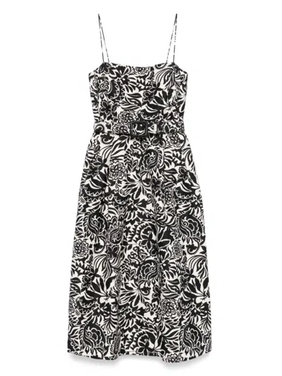RALPH LAUREN BLACK FLORAL MIDI DRESS