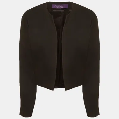 Pre-owned Ralph Lauren Black Gabardine Open Front Jacket S