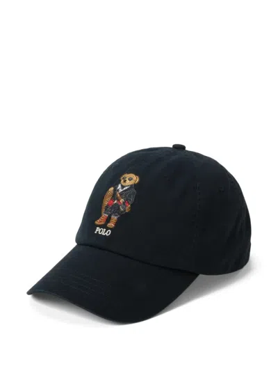 Ralph Lauren Black Holiday Bear Baseball Hat In Brown