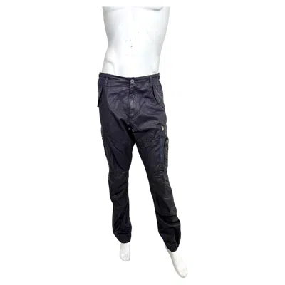 Pre-owned Ralph Lauren Black Label Navy Waxed Cargo Pants Size 38 Tactical Utility In Blue