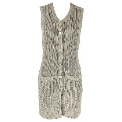Pre-owned Ralph Lauren Black Label Size S Silver Acetate Blend Knitted Vest