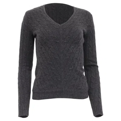 Pre-owned Ralph Lauren Black Label V-neck Sweater In Charcoal Gray Cashmere