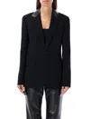 Ralph Lauren Black Lace-up Detailed Blazer In Black